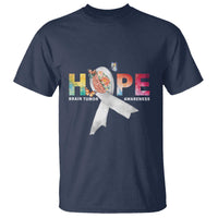 Hope Brain Tumor Awareness Gray Ribbon T Shirt - Wonder Print Shop