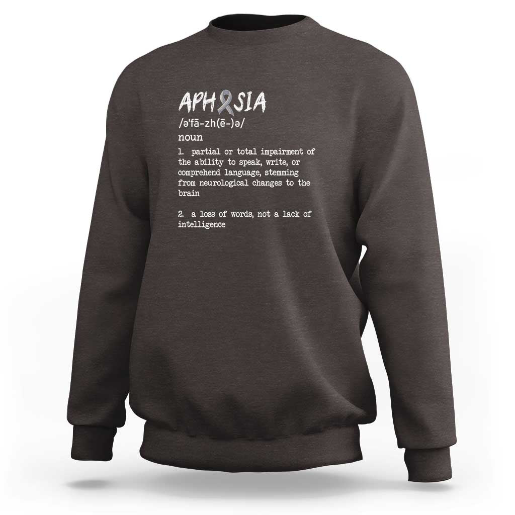 Funny Educational Aphasia Definition Sweatshirt A Loss Of Words Not A Lack Of Intelligence - Wonder Print Shop