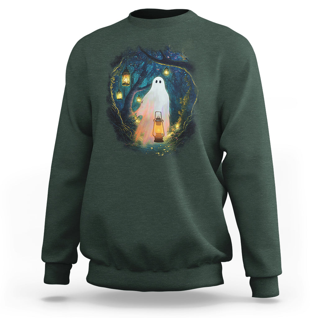 Ghost Sweatshirt Ghost In The Forest Shirt - Wonder Print Shop