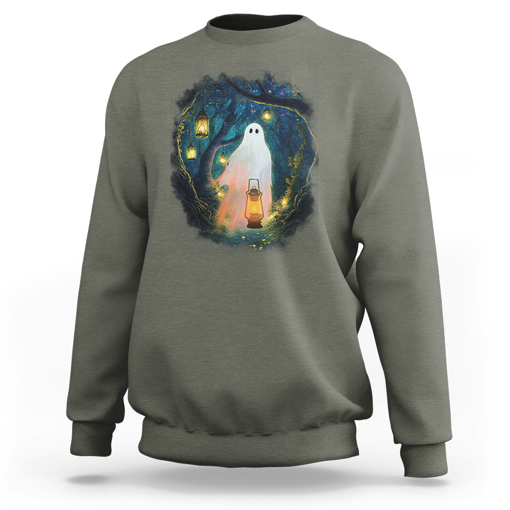 Ghost Sweatshirt Ghost In The Forest Shirt - Wonder Print Shop
