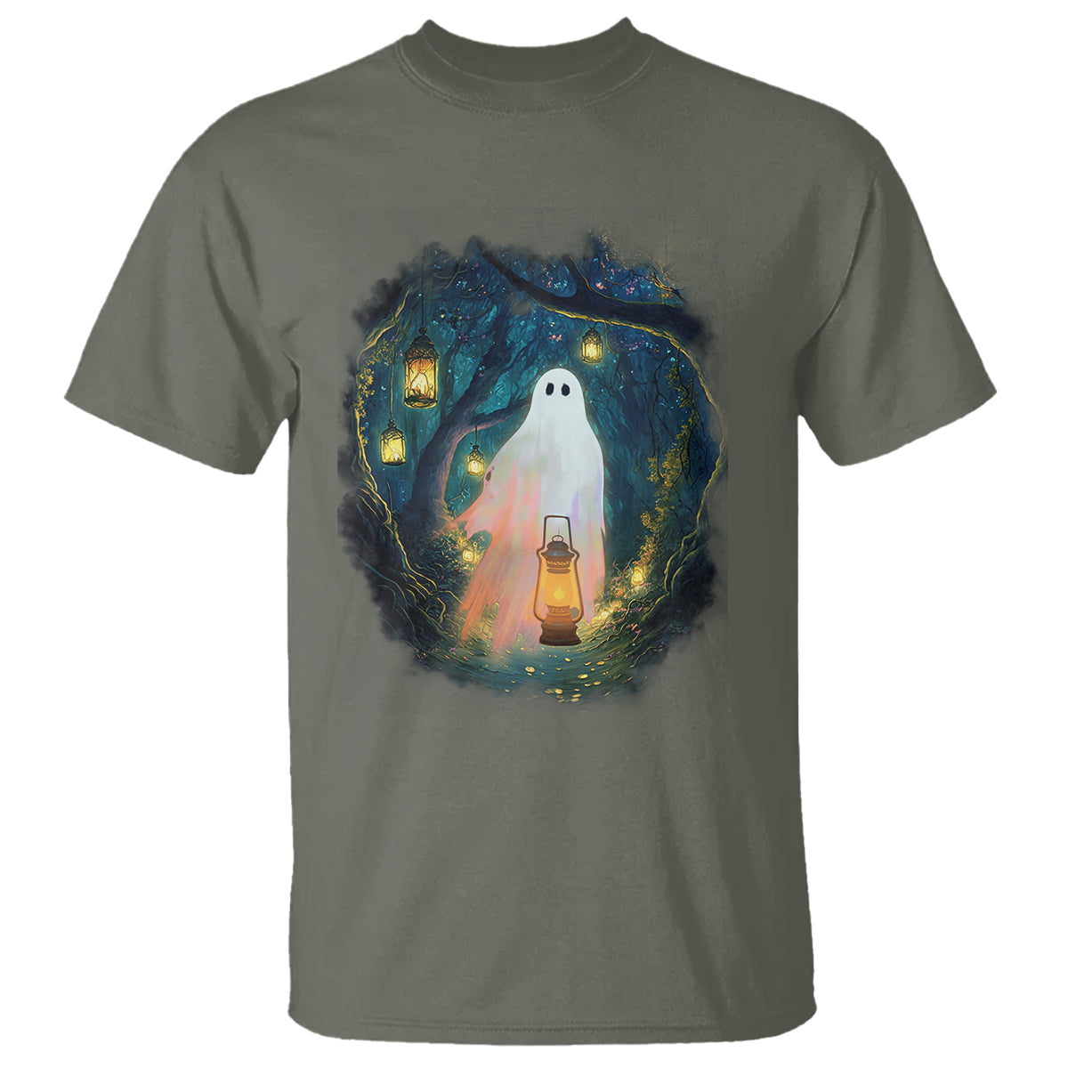Ghost T Shirt Ghost In The Forest Shirt - Wonder Print Shop