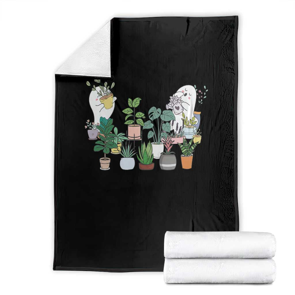Ghost Garden Halloween Gardener Gardening Throw Blanket - Wonder Print Shop