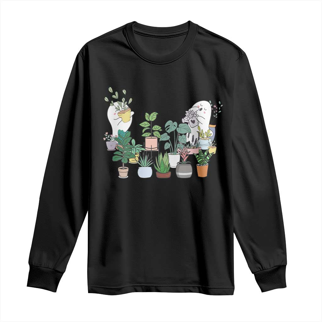 Ghost Garden Halloween Gardener Gardening Long Sleeve Shirt