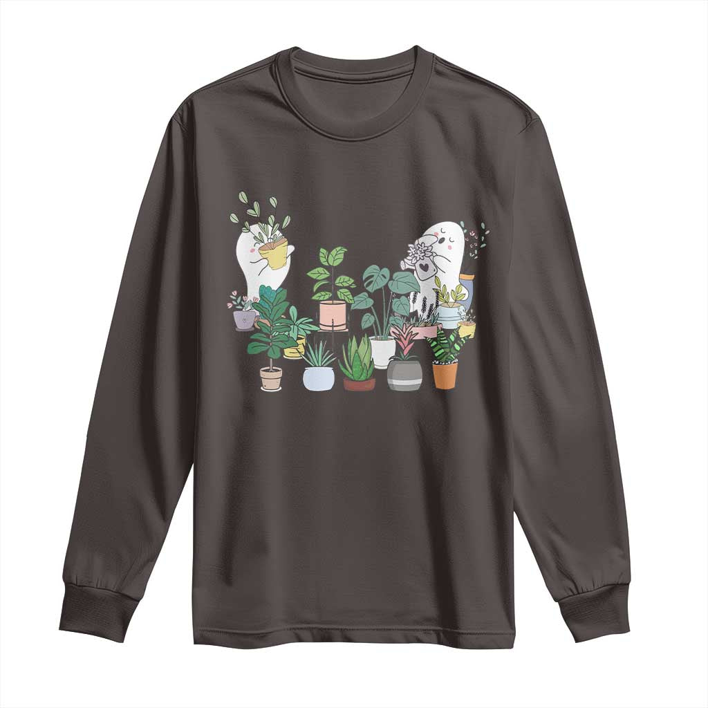Ghost Garden Halloween Gardener Gardening Long Sleeve Shirt