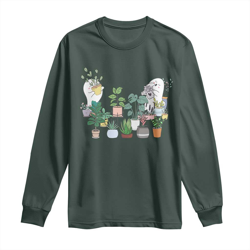 Ghost Garden Halloween Gardener Gardening Long Sleeve Shirt