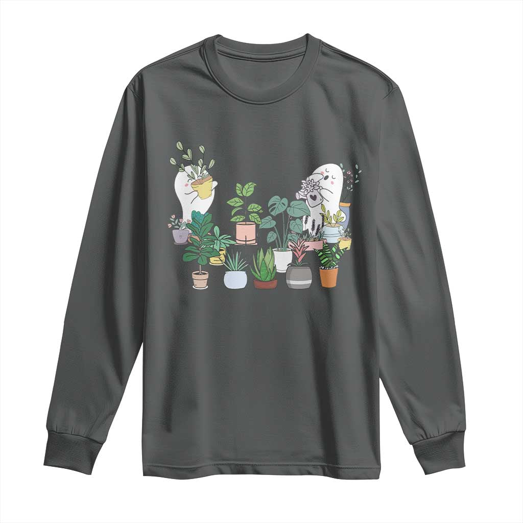 Ghost Garden Halloween Gardener Gardening Long Sleeve Shirt