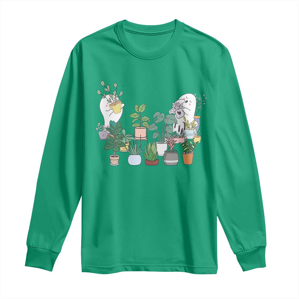 Ghost Garden Halloween Gardener Gardening Long Sleeve Shirt