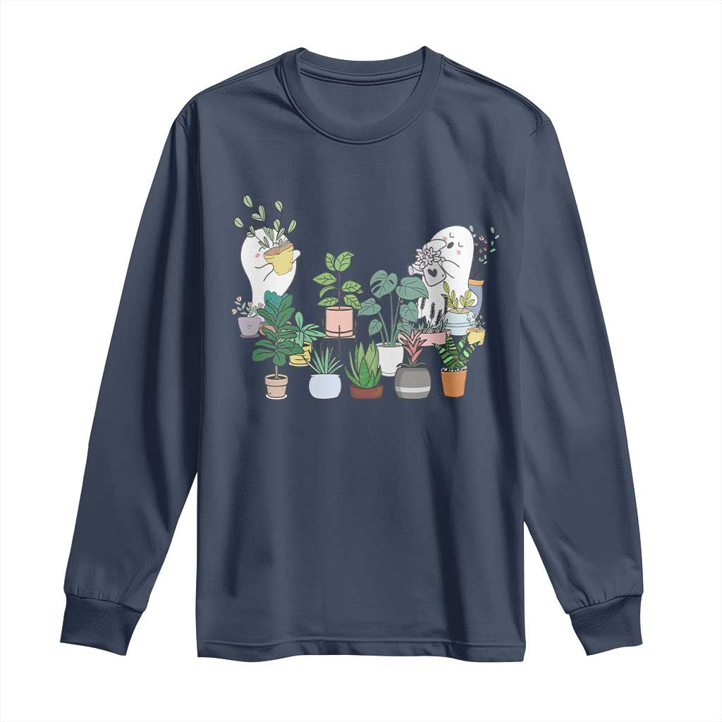 Ghost Garden Halloween Gardener Gardening Long Sleeve Shirt
