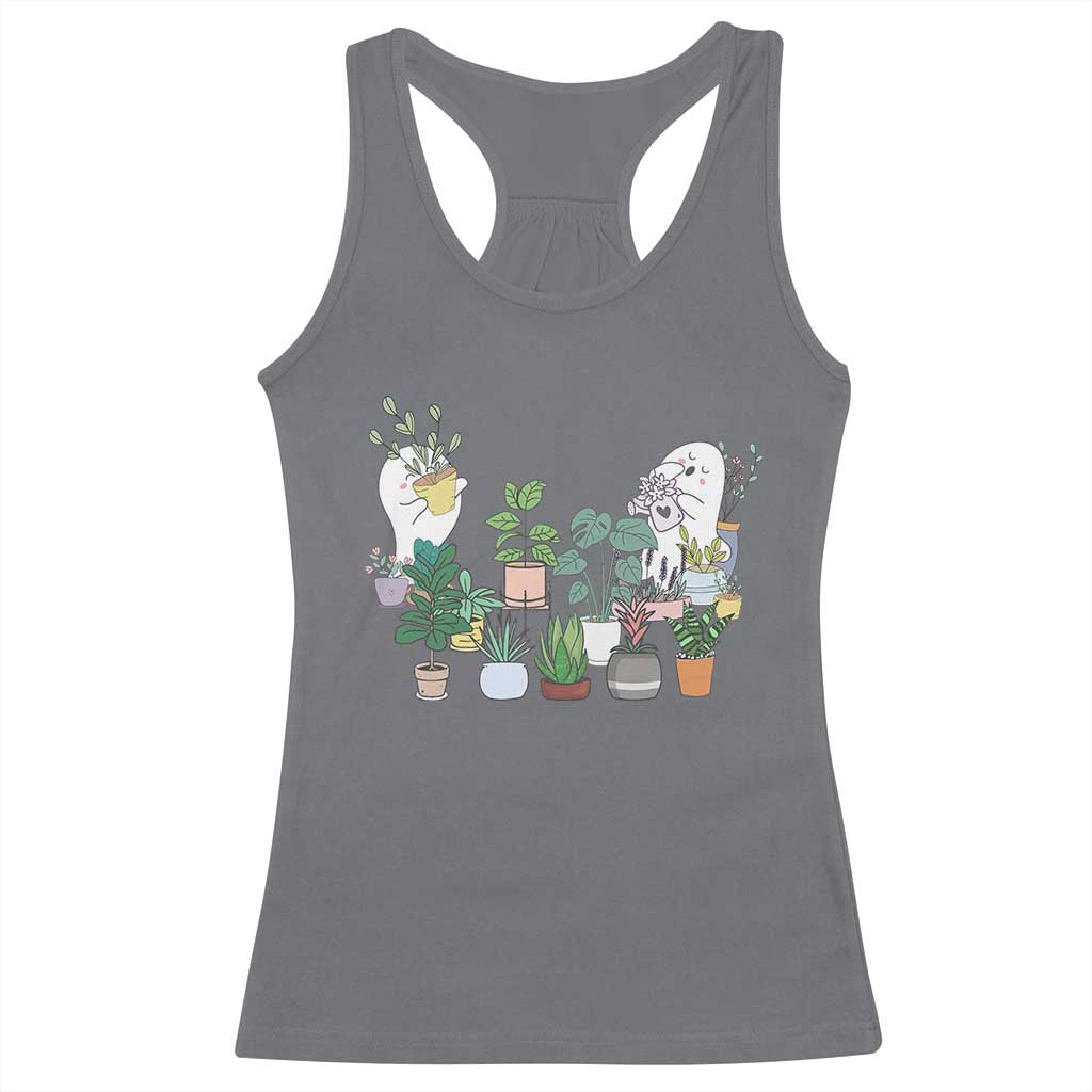 Ghost Garden Halloween Gardener Gardening Racerback Tank Top