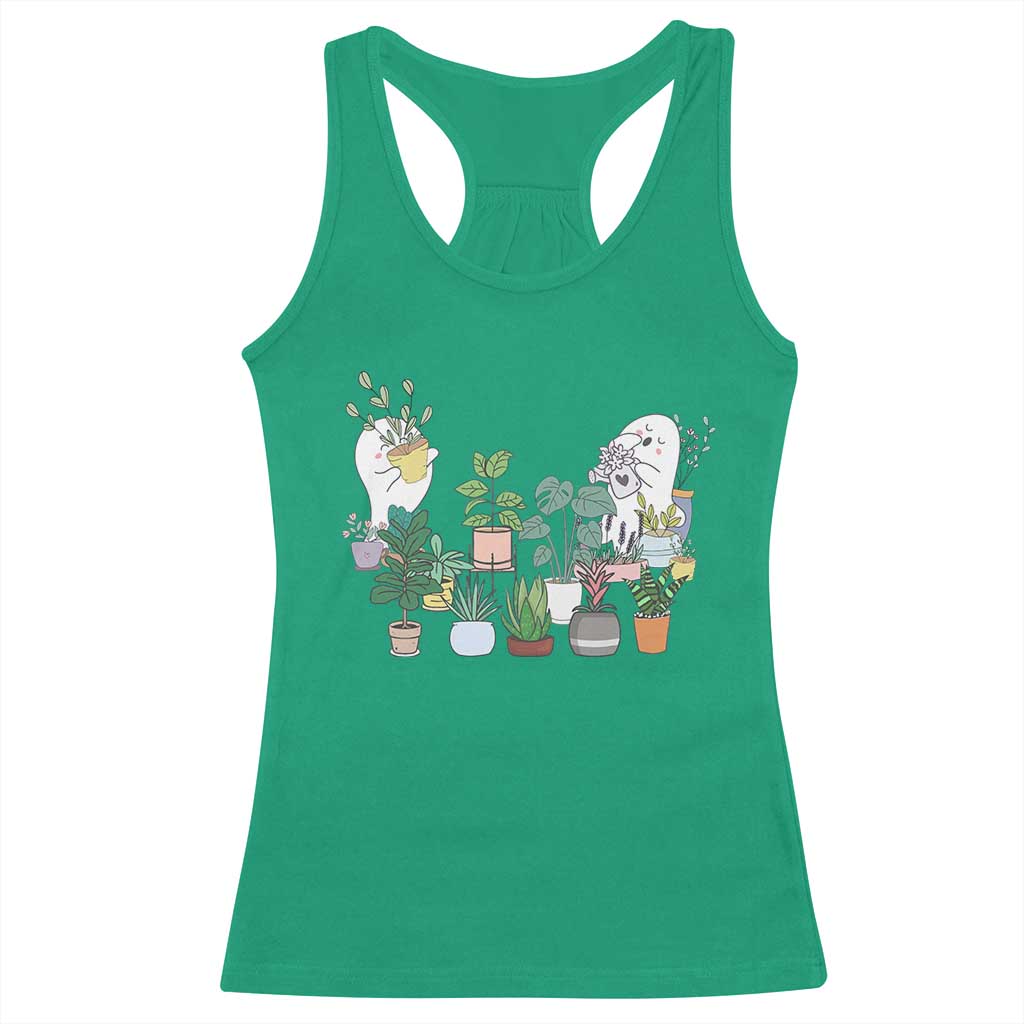 Ghost Garden Halloween Gardener Gardening Racerback Tank Top