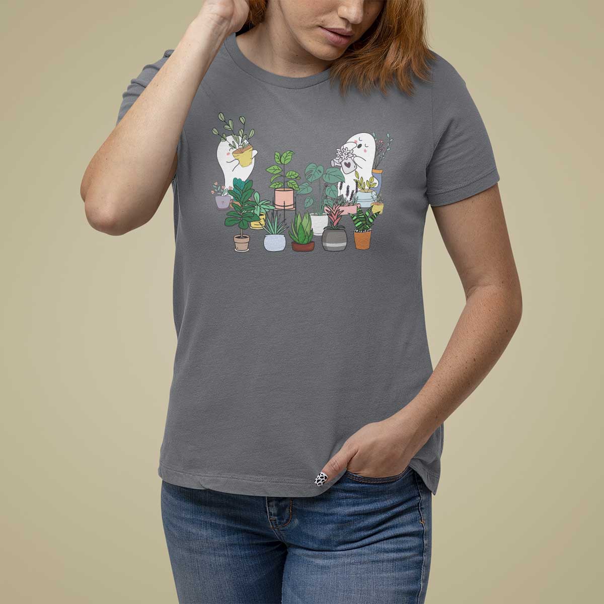 Ghost Garden Halloween Gardener Gardening T Shirt For Women - Wonder Print Shop