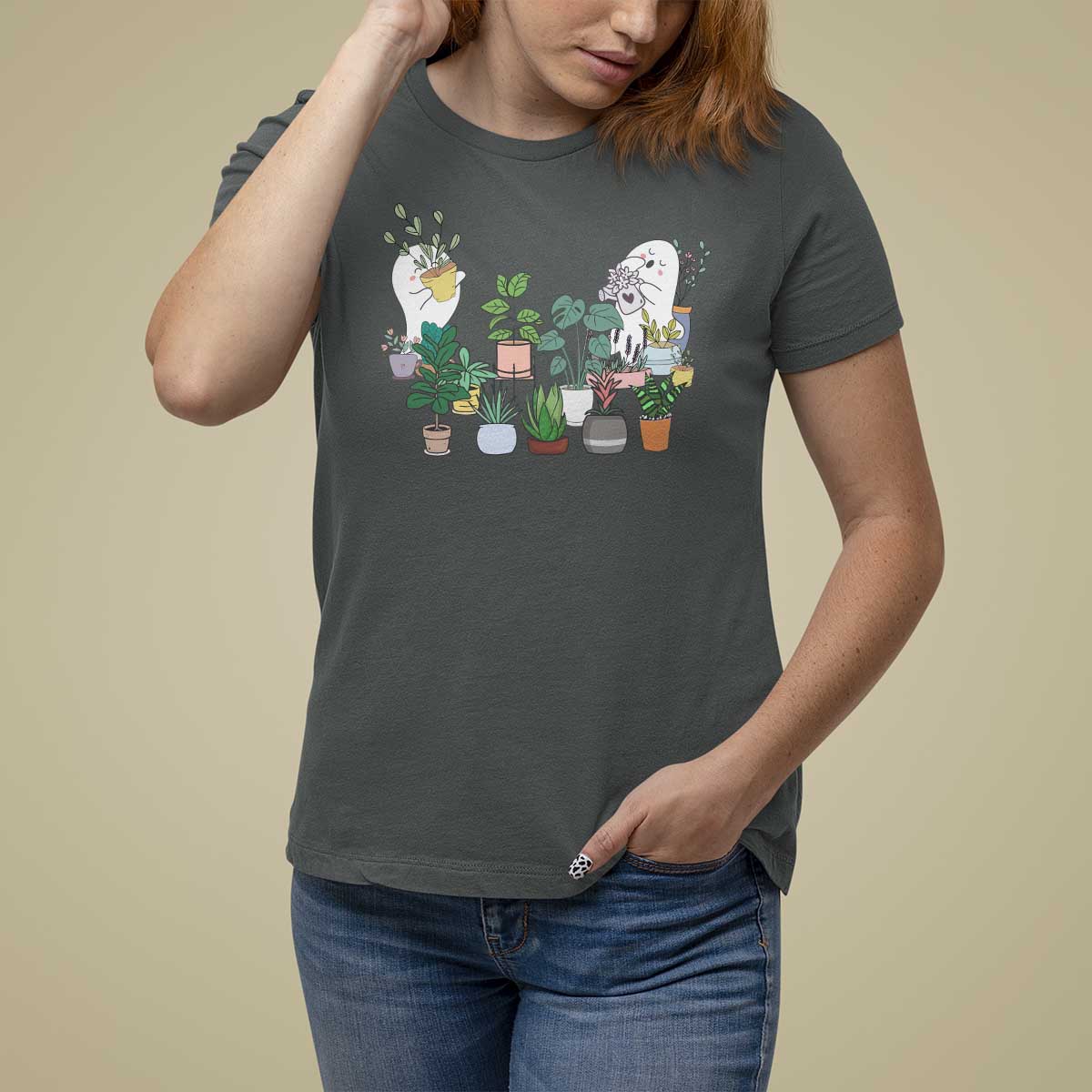 Ghost Garden Halloween Gardener Gardening T Shirt For Women - Wonder Print Shop