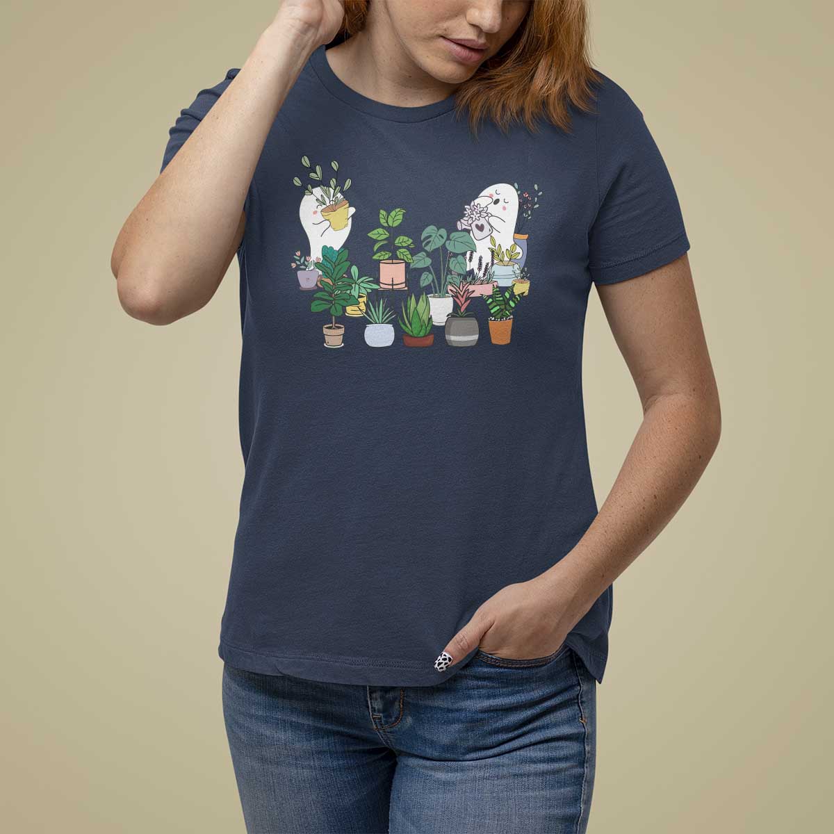 Ghost Garden Halloween Gardener Gardening T Shirt For Women - Wonder Print Shop