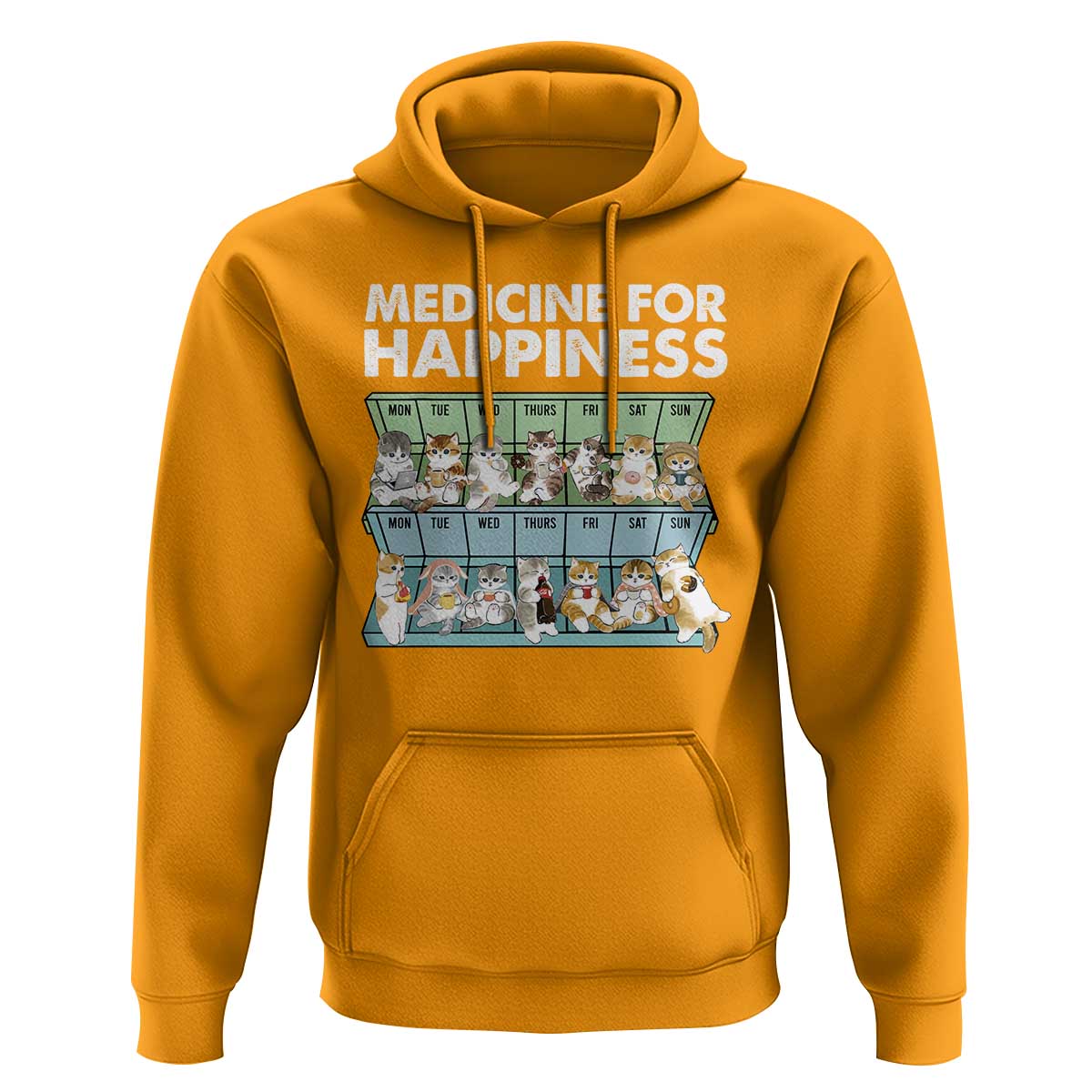 Mental Health Hoodie Medicine Fot Happiness Cute Cat