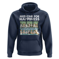 Mental Health Hoodie Medicine Fot Happiness Cute Cat