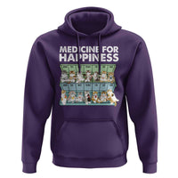 Mental Health Hoodie Medicine Fot Happiness Cute Cat