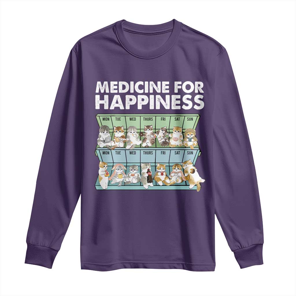 Mental Health Long Sleeve Shirt Medicine Fot Happiness Cute Cat