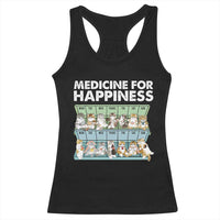 Mental Health Racerback Tank Top Medicine Fot Happiness Cute Cat