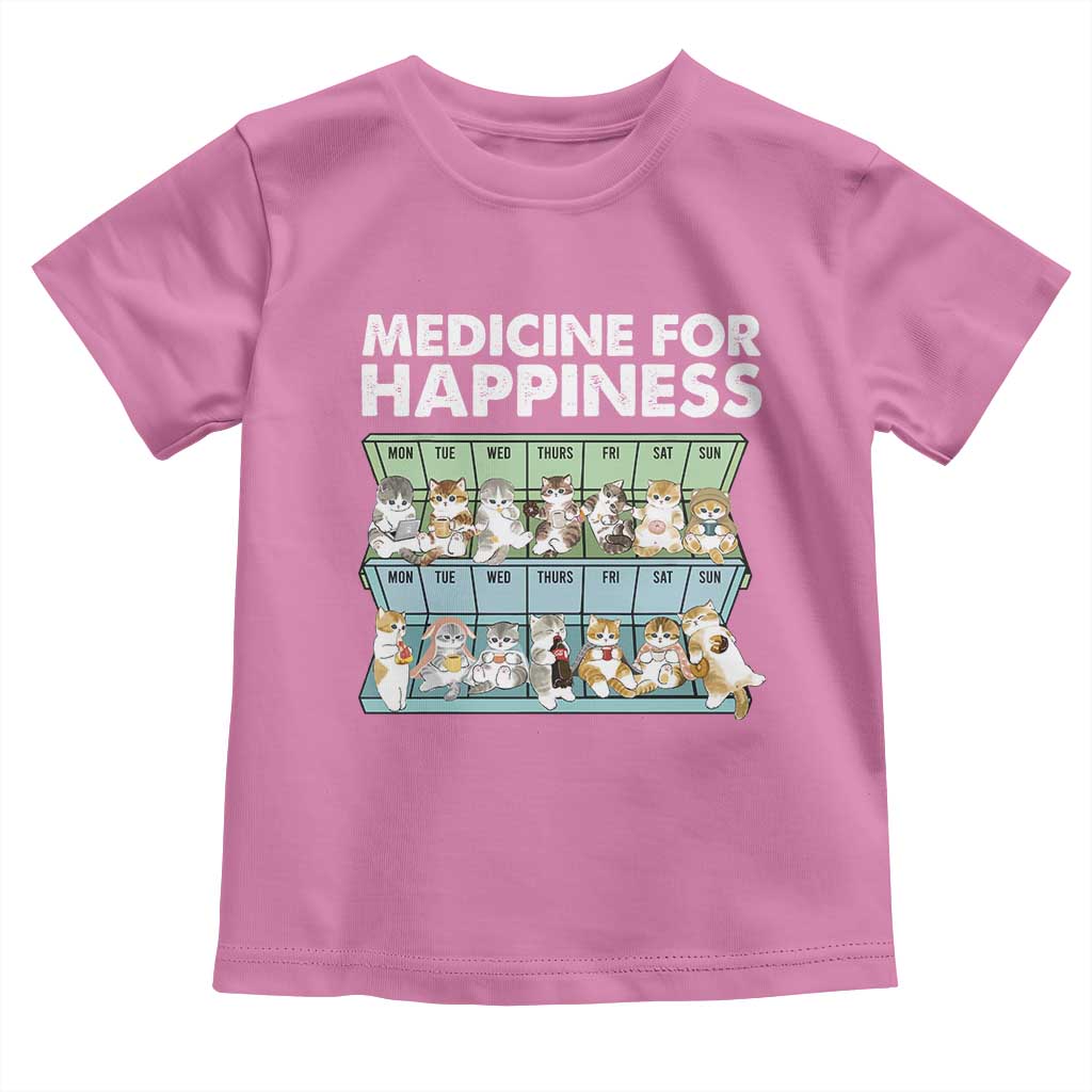 Mental Health Toddler T Shirt Medicine Fot Happiness Cute Cat