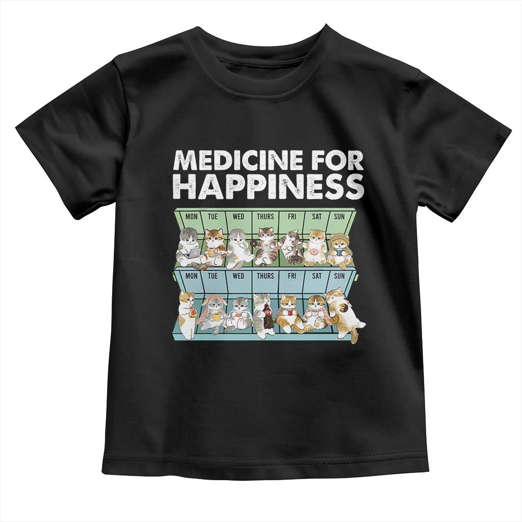 Mental Health Toddler T Shirt Medicine Fot Happiness Cute Cat