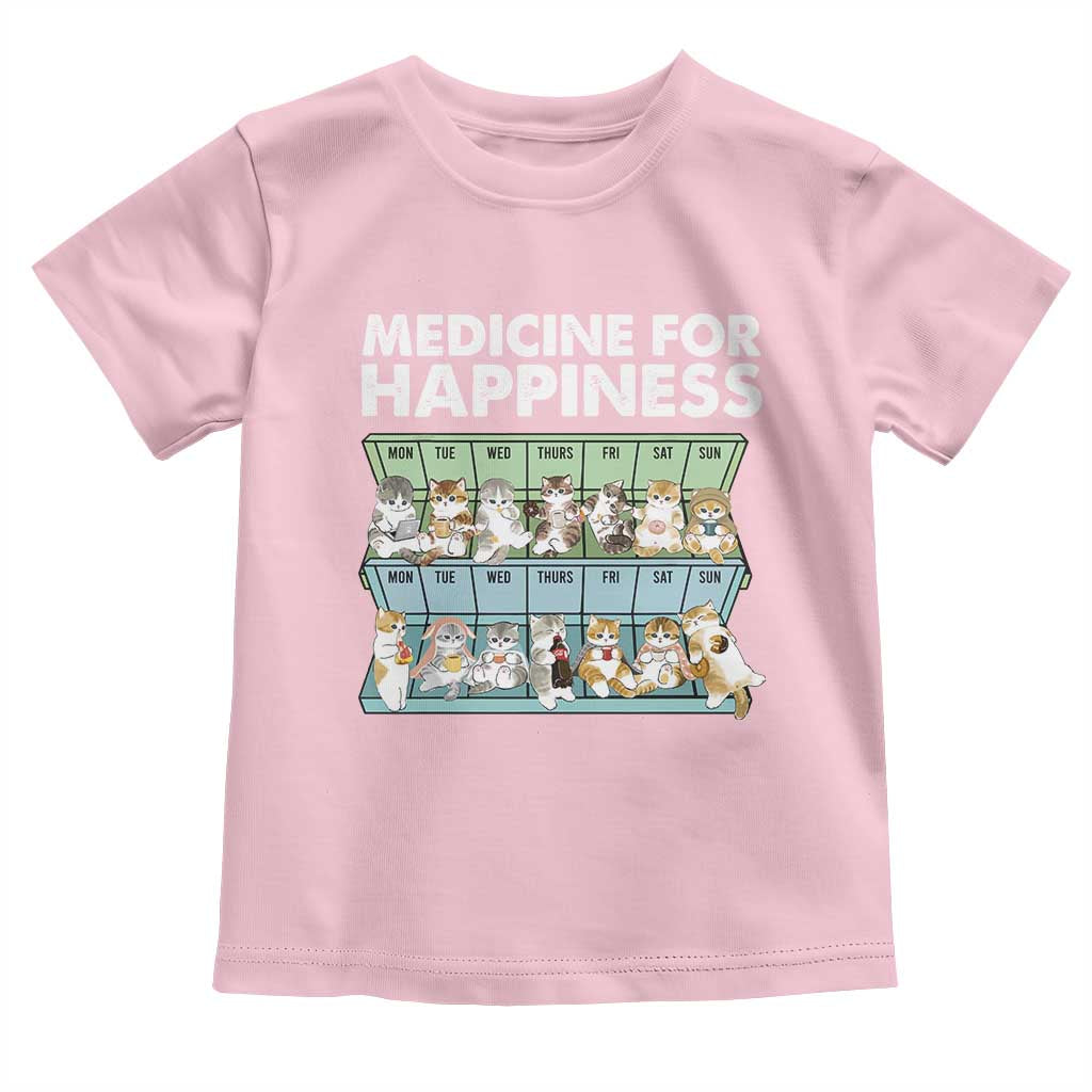 Mental Health Toddler T Shirt Medicine Fot Happiness Cute Cat