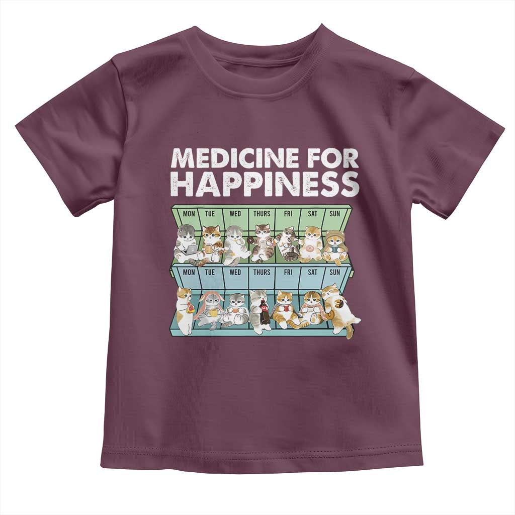 Mental Health Toddler T Shirt Medicine Fot Happiness Cute Cat