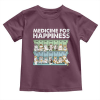 Mental Health Toddler T Shirt Medicine Fot Happiness Cute Cat