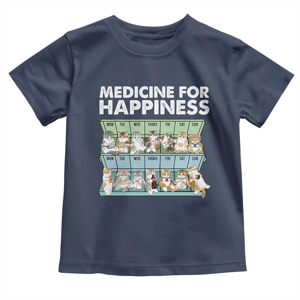 Mental Health Toddler T Shirt Medicine Fot Happiness Cute Cat