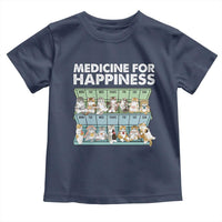 Mental Health Toddler T Shirt Medicine Fot Happiness Cute Cat
