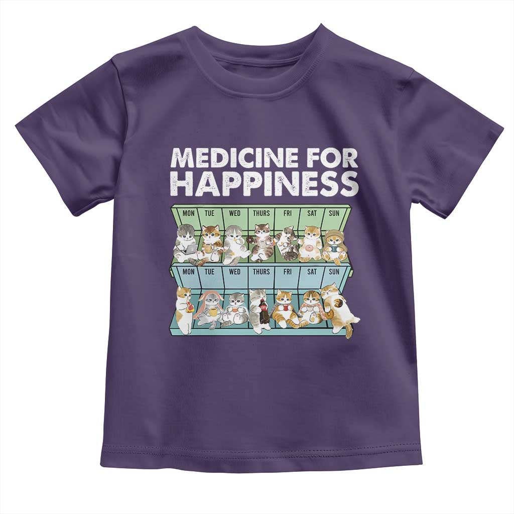 Mental Health Toddler T Shirt Medicine Fot Happiness Cute Cat