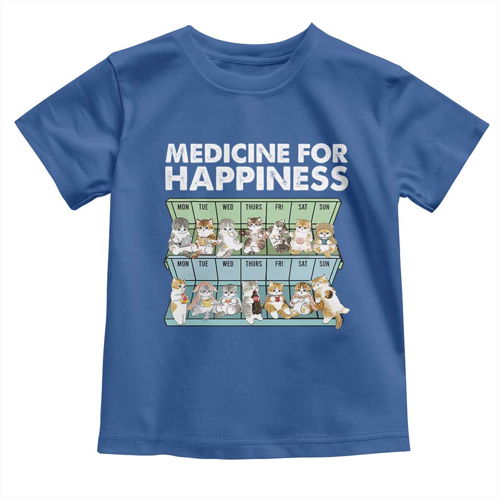 Mental Health Toddler T Shirt Medicine Fot Happiness Cute Cat