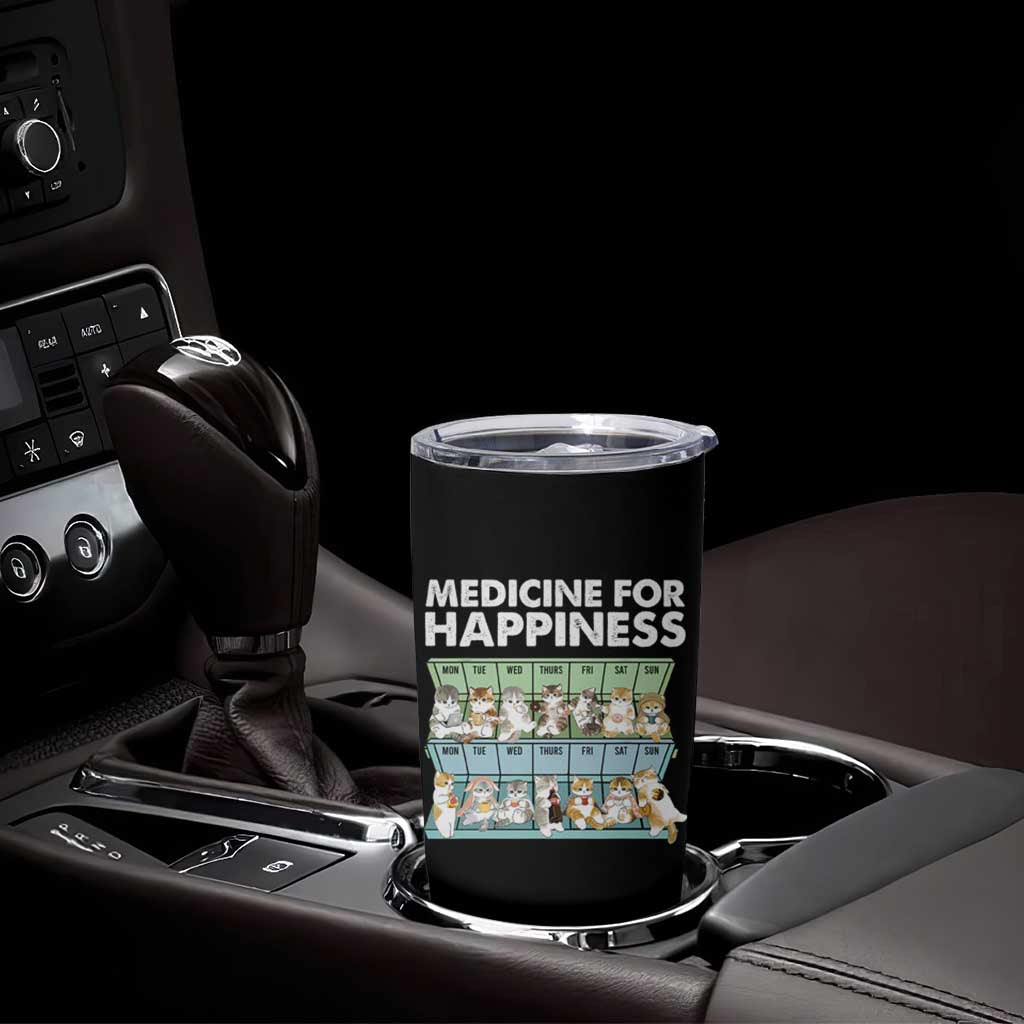 Mental Health Tumbler Cup Medicine Fot Happiness Cute Cat