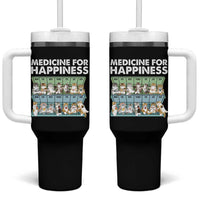 Mental Health Tumbler With Handle Medicine Fot Happiness Cute Cat
