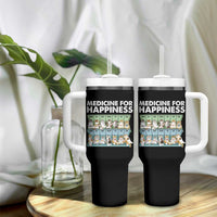 Mental Health Tumbler With Handle Medicine Fot Happiness Cute Cat
