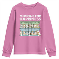 Mental Health Youth Sweatshirt Medicine Fot Happiness Cute Cat