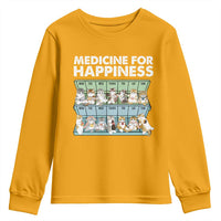 Mental Health Youth Sweatshirt Medicine Fot Happiness Cute Cat