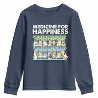 Mental Health Youth Sweatshirt Medicine Fot Happiness Cute Cat