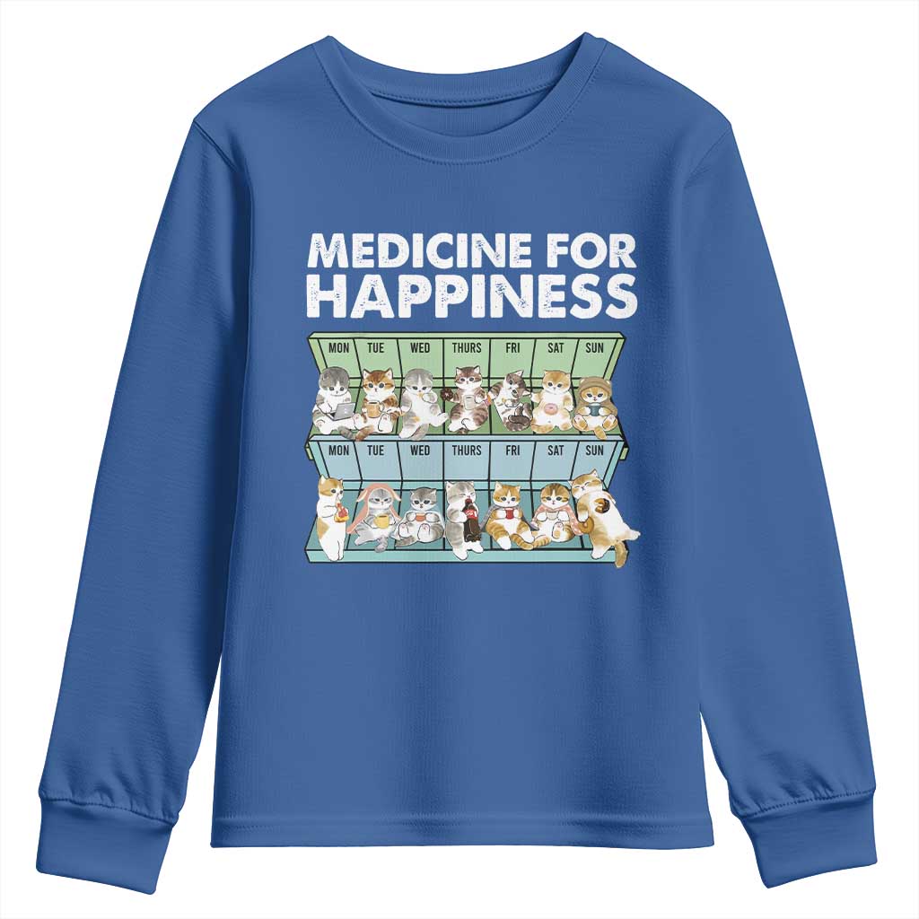 Mental Health Youth Sweatshirt Medicine Fot Happiness Cute Cat