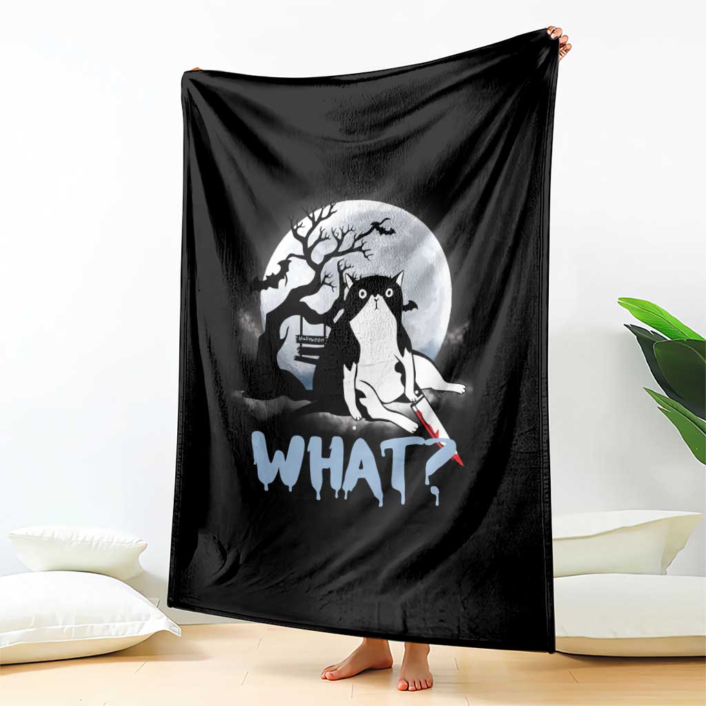 Halloween Cat Throw Blanket What Cat Murder Spooky Season - Wonder Print Shop