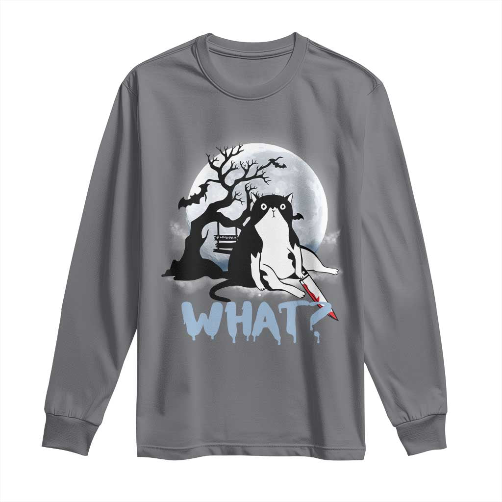 Halloween Cat Long Sleeve Shirt What Cat Murder Spooky Season
