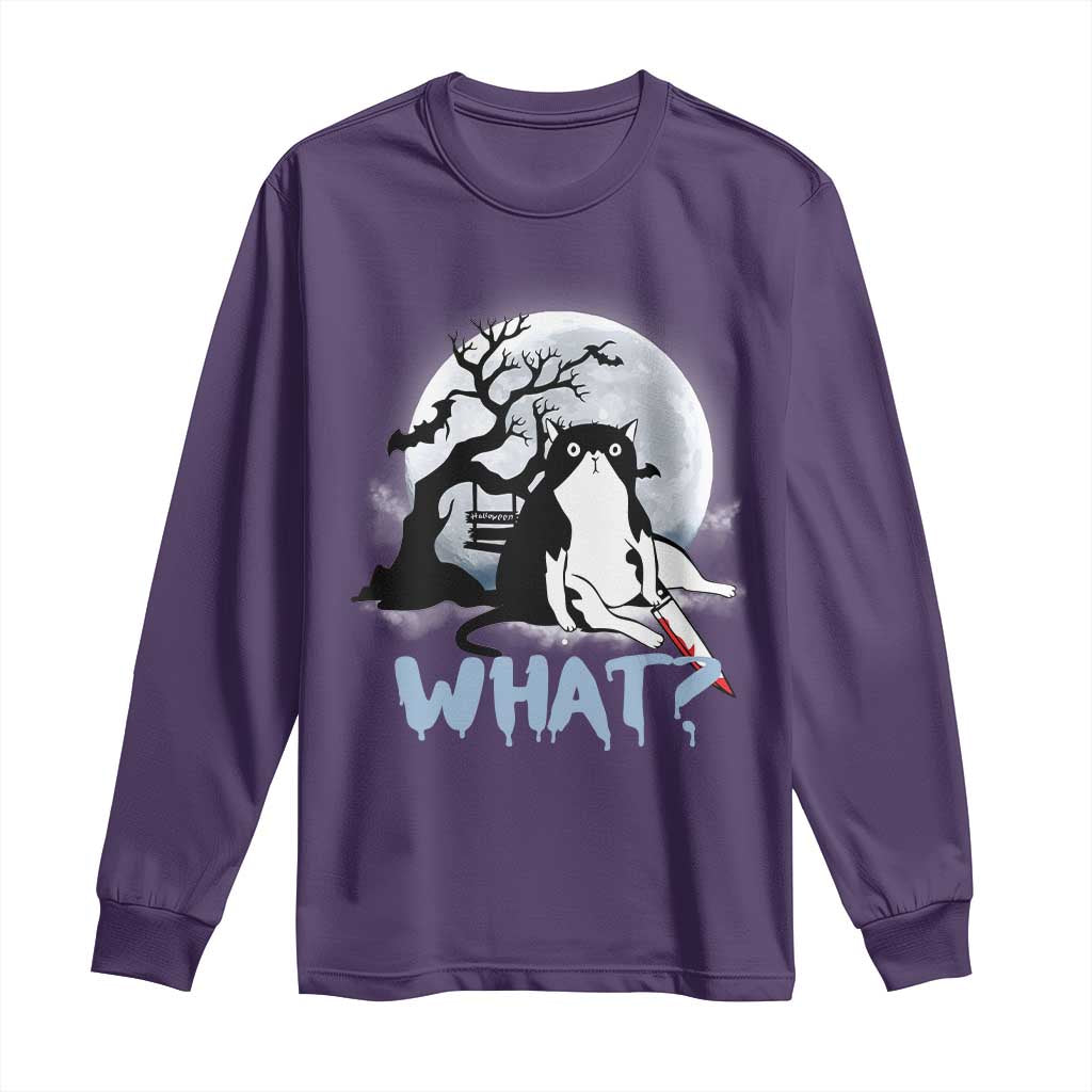 Halloween Cat Long Sleeve Shirt What Cat Murder Spooky Season