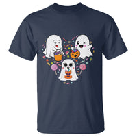 Halloween T Shirt Cute Ghost Dancing In The Candy Rain Spooky Season - Wonder Print Shop
