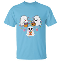 Halloween T Shirt Cute Ghost Dancing In The Candy Rain Spooky Season - Wonder Print Shop