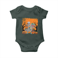 Funny Halloween Skeleton Riding Dinosaur Baby Onesie