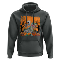Funny Halloween Skeleton Riding Dinosaur Hoodie