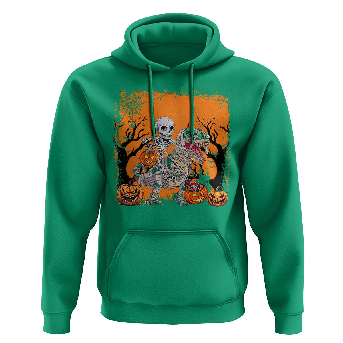 Funny Halloween Skeleton Riding Dinosaur Hoodie