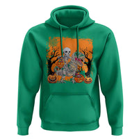 Funny Halloween Skeleton Riding Dinosaur Hoodie