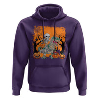 Funny Halloween Skeleton Riding Dinosaur Hoodie