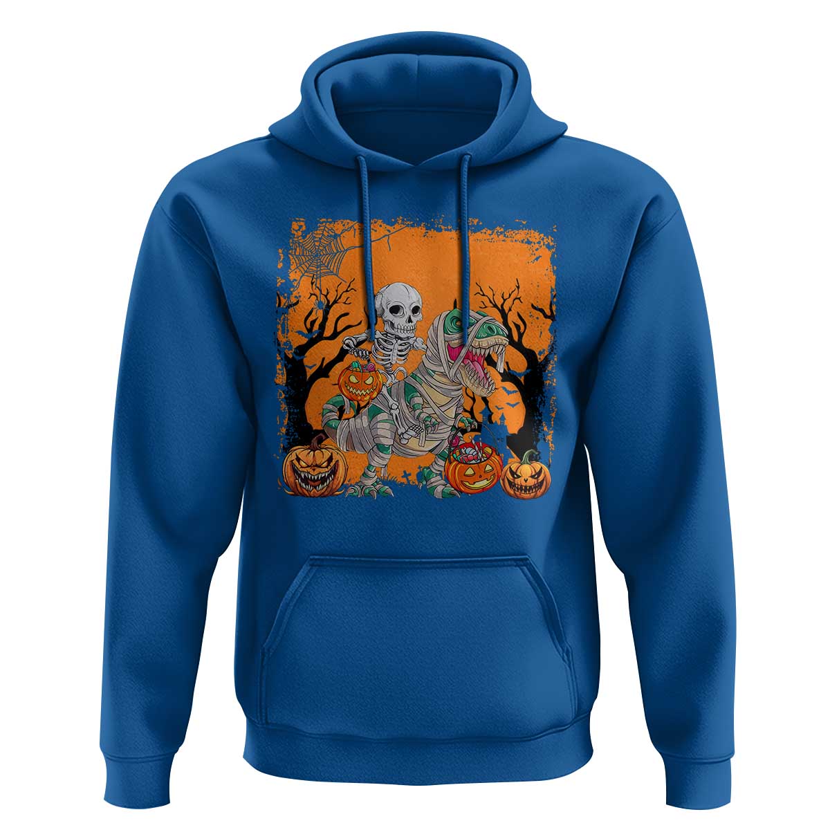 Funny Halloween Skeleton Riding Dinosaur Hoodie