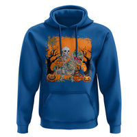 Funny Halloween Skeleton Riding Dinosaur Hoodie